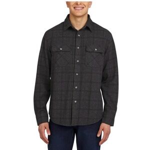 Chaps Men’s Size S Charcoal Grey Plaid Button Up